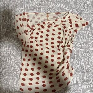 Free People Luna Polka Dot Asymmetrical Blouse